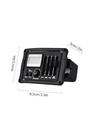 Skycity Gitar Pickup Eq B-12 Akustik Klasik Iç Mikrofonlu Tel Ayarlı Lcd Ekranlı 9v Pil İle Çalma Ses Alıcı