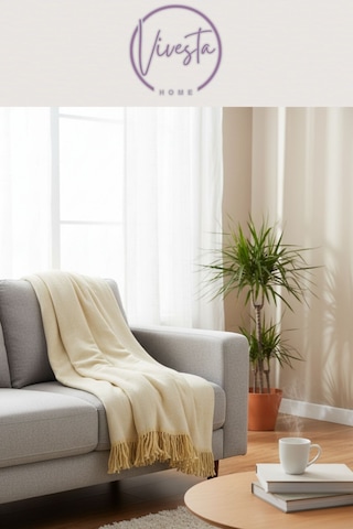 Yumuşacık Scotch Battaniye 150 200 Cm Sıcak, Şık Ve Konforlu Tasarım Sarı