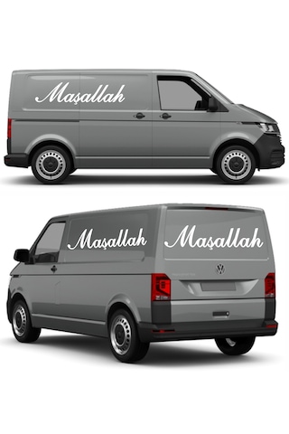 Maşallah 2 Adet Sticker - Araba Oto Motosiklet Karavan Cam Sticker - 00054 12x3 Cm