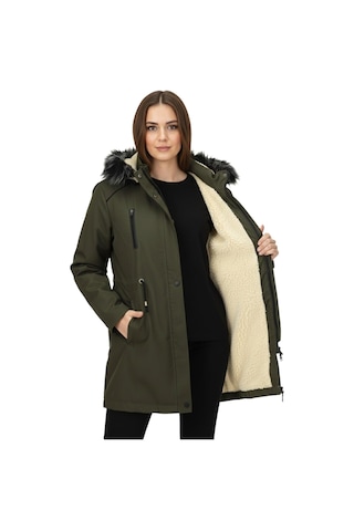 Baglan Kadın Kapüşonlu İçi Peluş Mont Bgl-st05029 Haki