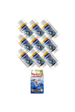 Amore Goldy Mix %37 Protein Japon Balığı Yemi 9 x 125 ML + Kaya Tuzu 250 G