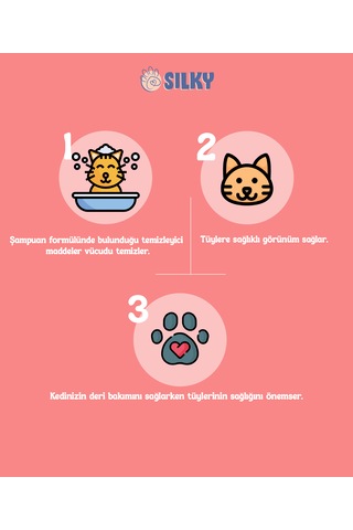 Silkypetwash - Kedilere Özel Doğal Çilek Özlü Şampuan - 400ml