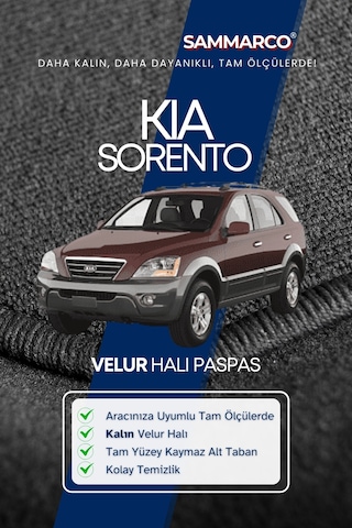 Kia Sorento 2004 Halı Paspas Velur Paspas Kumaş Paspas Oto Paspas
