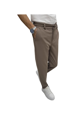 Wooking Erkek Pantolon Beli Lastikli Slim Fit Esnek Likralı Basic Pamuklu Jogger TOPRAK