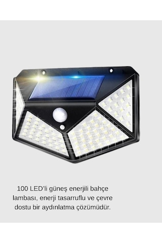 Mey İthalat Solar Güçlü 100 Led Bahçe Lambası Enerji Tasarruflu, Suya Dayanıklı Ve Geniş Açılı Iş Çok Renkli