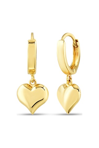Debora Jewelry 14 Ayar Altın Kalp Sallantı Küpe