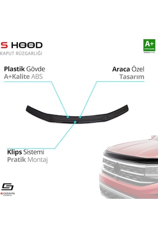 S-dizayn Toyota Uyumlu Hilux Abs Plastik Kaput Rüzgarlığı 2012-2015 A+kalite