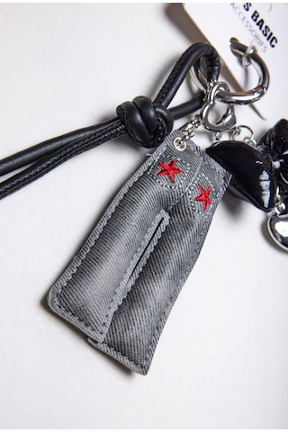 Gri Siyah Çoklu Obje Charm Anahtarlık Telefon Denim Ve Çanta Aksesuarı