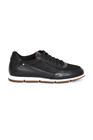 Tuna Hakiki Deri/tekstil Siyah Erkek Sneaker Ayakkabı - 241336 Siyah