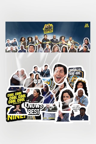 Brooklyn Nine-nine 28 Parça Sticker Paketi Suya Dayanıklı Laptop Termos Telefon Etiket Seti