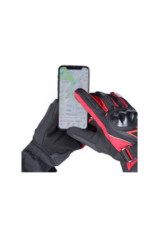 Yuntech01 Kış Motosiklet Eldiveni - Gece Yansıtıcı, Dokunmatik Ekran Uyumlu, Su Geçirmez Ve Soğukta Dayanıklı Kırmızı-m