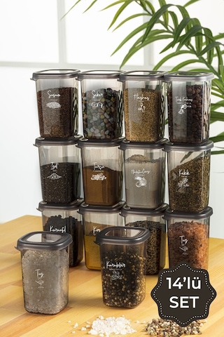 Vienev Beyaz Serigrafi Etiketli 14lü Luna Baharatlık Beyaz