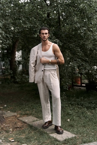 Carlo Naturel Keten Erkek Pantolon Natürel