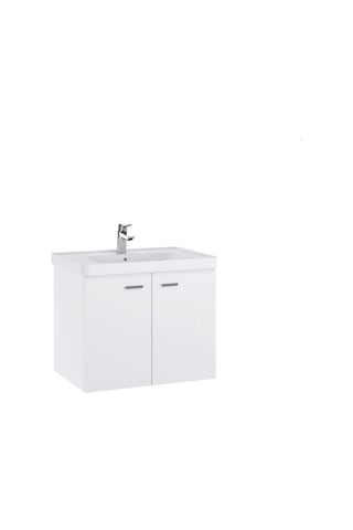 Denko Terra 65 Cm Mdf Beyaz Banyo Dolabı Takımı + Boy Dolabı Beyaz