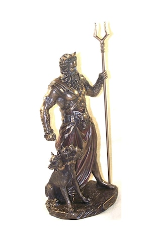 10.6 Hades Yunan Yeraltı Tanrısı Serebrus Cehennem Tazı Heykeli Soğuk Döküm Reçine Antik Bronz Kaplama Diğer