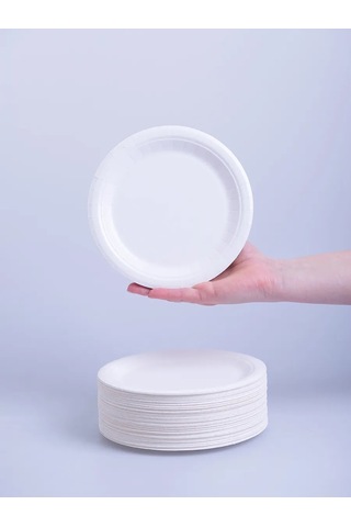 Kinomarket Tek Kullanımlık Kağıt Tabaklar 18 Cm 50 Adet 340677912 Beyaz