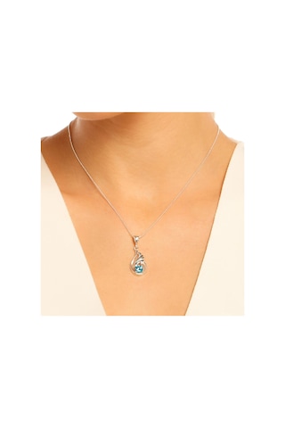 Chavin Topaz Melek Kanadı 0.02 Carat Pırlanta Gümüş Kolye Cc84