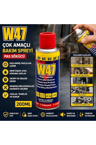 W-47 Çok Amaçlı Bakım Spreyi Pas Sökücü 200ml - 12'li Paket Diğer