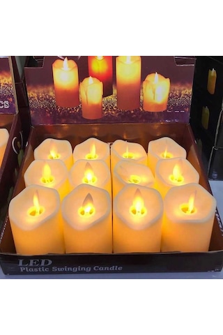 Dekor Ramazan Mumları Led Light Candles 6 Adet Led Işıklı Mum Titrek Işıklı Mum Led Mum Pilli Mum