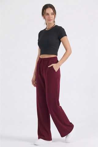Thıff Gymwear Kadın Modal Kumaş Bağcıklı Eşofman Altı Bordo