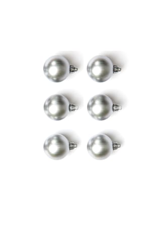 Walke 6lı Yılbaşı Çam Ağacı Topu 4cm Gümüş