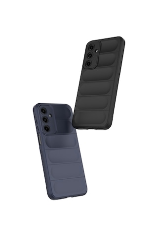 Samsung Uyumlu Galaxy A17 Kılıf Esnek Tpu Oyuklu Arka Yüzey Tasarımlı Zore Etnik Silikon Kapak Lacivert