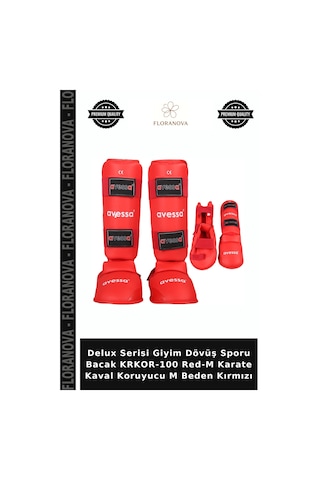 Delux Serisi Giyim Dövüş Sporu Bacak Krkor-100 Red-m Karate Kaval Koruyucu M Beden Kırmızı