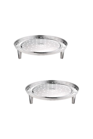 Fosenze Çelik Paslanmaz Üç Ayaklı Çıkarılabilir Buhar Tepsisi - Potlar İçin Buhar Sepeti, Gıda Buharlamak, Pişirmek, Fırınlamak İçin Mutfak Aksesuarı Gümüş