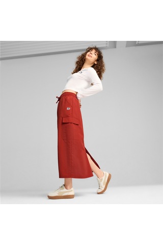 Puma Downtown Kadın Kargo Midi Etek 626656 63 Kırmızı