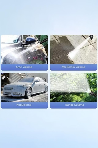 Torima D-015 Sarı Akülü Şarjlı Yüksek Basınçlı Oto Araba Bahçe Yıkama,temizleme Su Tabancası