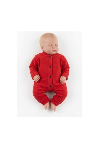 Gülerçocuk Bebek Tulum Kırmızı