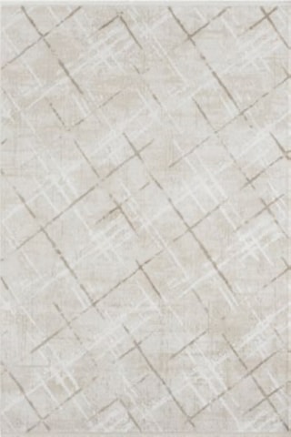 Modern Geometrik Desenli Krem Bej Salon Halısı Akrilik İplik Leke Tutmaz Şık Halı Çok Renkli