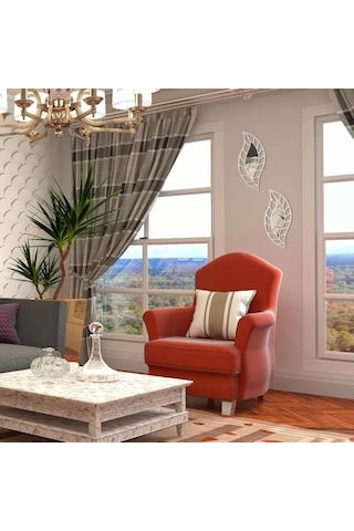Znv Zenvia Mey İthalat 2'li Set Kırılmaz Pleksi Dekoratif Duvar Aynası - 20x35 Cm Yaprak Formlu 1. Sınıf Akrilik Renkli