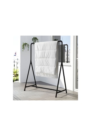 Turbo Siyah 117x148 Cm Ayaklı Askılık Tekerlekli Siyah