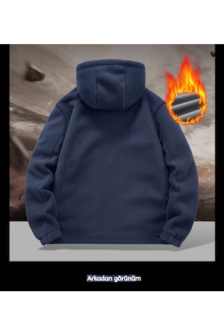 Snapbuy Kapüşonlu, Polar Erkek Ceket Lacivert