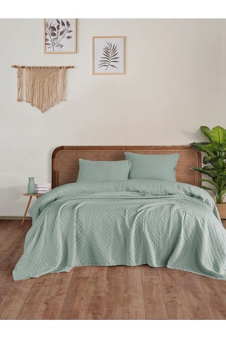 Cambridge Yatak Örtüsü Seti Çift Kişilik Mint Kutulu Bej