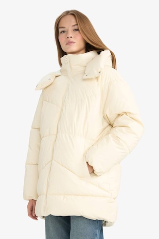 Defacto Relax Fit Kapüşonlu Fermuarlı Şişme Parka F2896ax25wner238 Ekru-er238