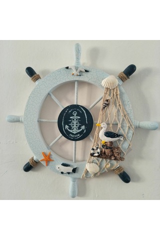 Aubyhe Ahşap Deniz Stili Gemi Çarkı: Ev Duvar Dekoru, Akdeniz Tema Partileri İçin Multifonksiyonel 28cm Dekoratif Aksesuar Diğer