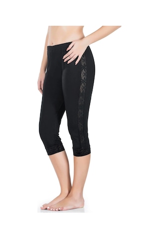 Derya Kurşun Şeritli Kısa Kadın Tayt 417 Beyaz