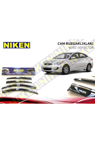 Hyundai Accent Blue Cam Rüzgarlığı 4Lü Kromlu Niken