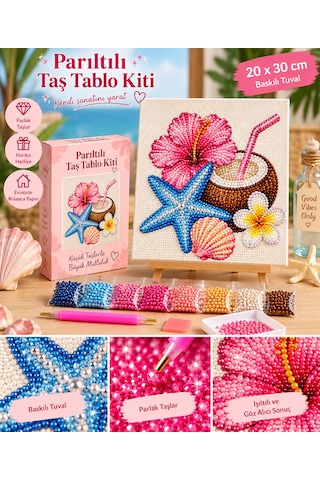 Bedazzling Taşlı Tuval Kiti Küçük Boy Summer 1 Adet Bedazzling Taşlı Tuval Kiti Küçük Boy Summer 1 Adet