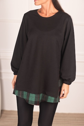 Armonika Kadın Haki Sırtı Ekose Desen Sweatshirt Arm-21k024045