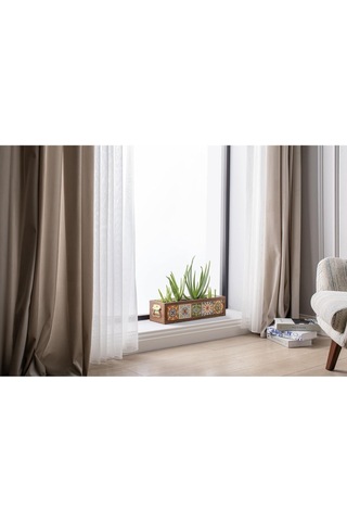 Halohope El Yapımı 5 Meksika Çinili Dekoratif Modern Ahşap Dikdörtgen Kaliteli Bahçe Balkon Saksı Saksılık