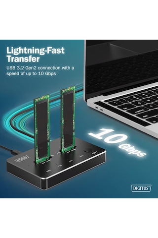 Dıgıtus Nvme Klonlama İstasyonu 2xm.2 Ssd Usb-c 10gbps Sata/nvme Hot-swap