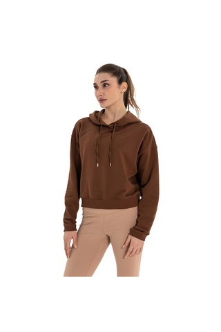 Inguz Kapüşonlu Organik Pamuk Hoodie Kahverengi
