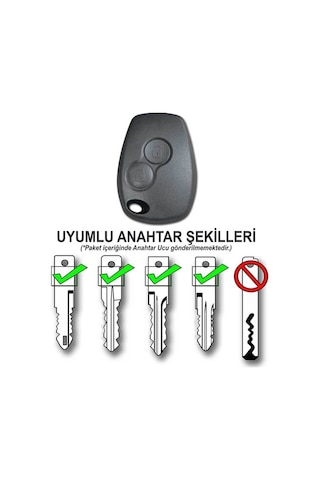 Dacia Logan Sandero Duster Kumanda Kabı Araba Anahtarı Pil Yuvası Yoktur / Logolu