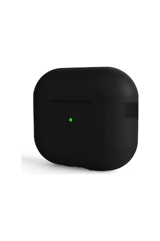 Apple Uyumlu AirPods Pro 2 Kılıfı Silikon Kılıf Şarj Bölümü Tıpalı Soft Yumuşak Kablosuz Şarj Destek Siyah