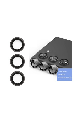 Samsung Uyumlu Galaxy S23 Kamera Lens Koruyucu - Siyah Diğer