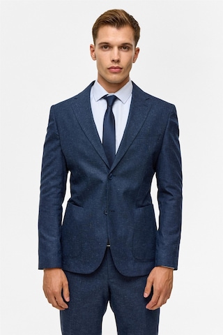 Süvari Lacivert Slim Desenli Mono Yaka 6 Drop Takım Elbise-38749 Lacivert