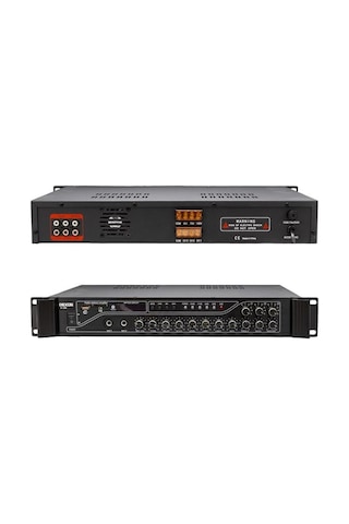 Dexun D-230 250 Watt 3 Zone İki Mikrofon Girişli Hat Trafolu Anfi Usb-bt 4/16-70-100v